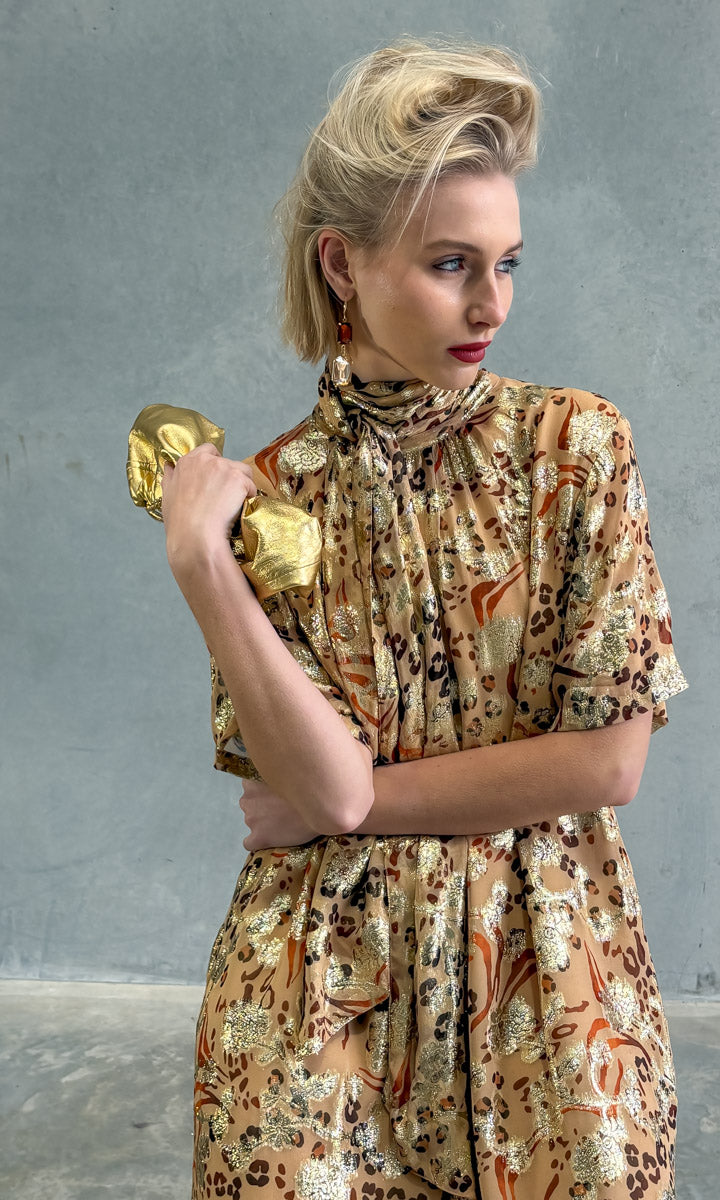 hoss Meridian Dress - Gold/Rust