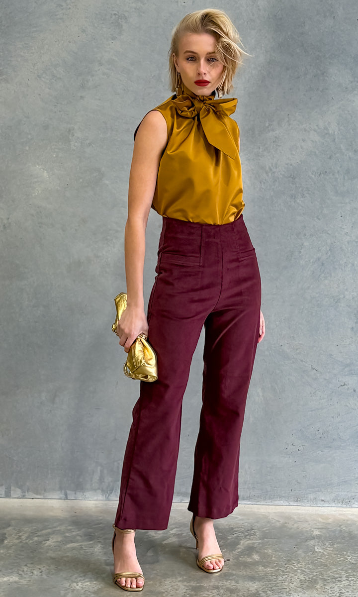 hoss Carter Cord Trouser - Burgundy