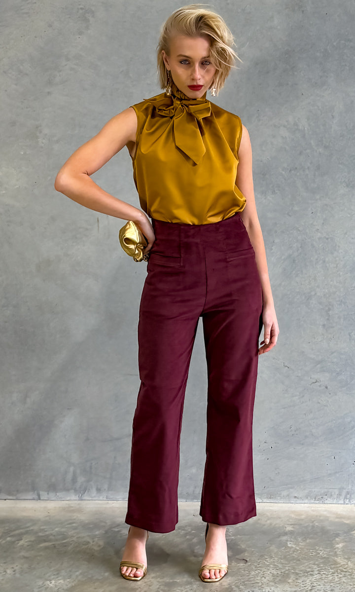 hoss Carter Cord Trouser - Burgundy