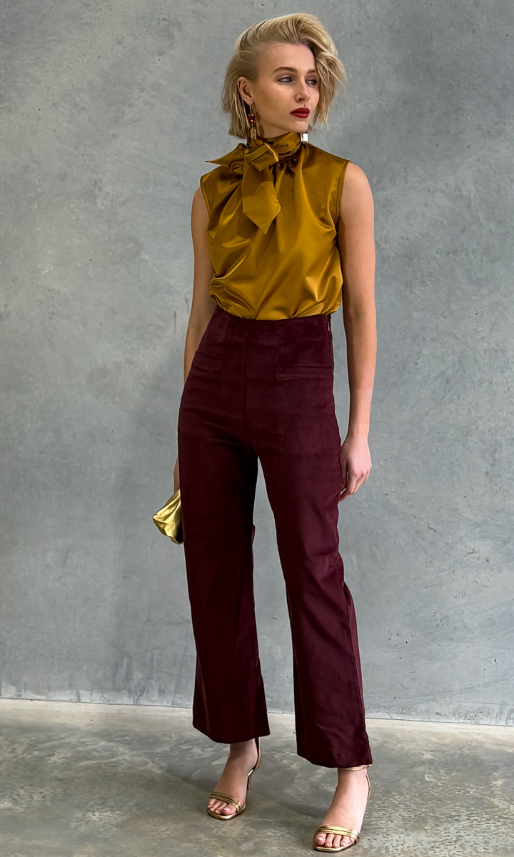 hoss Carter Cord Trouser - Burgundy