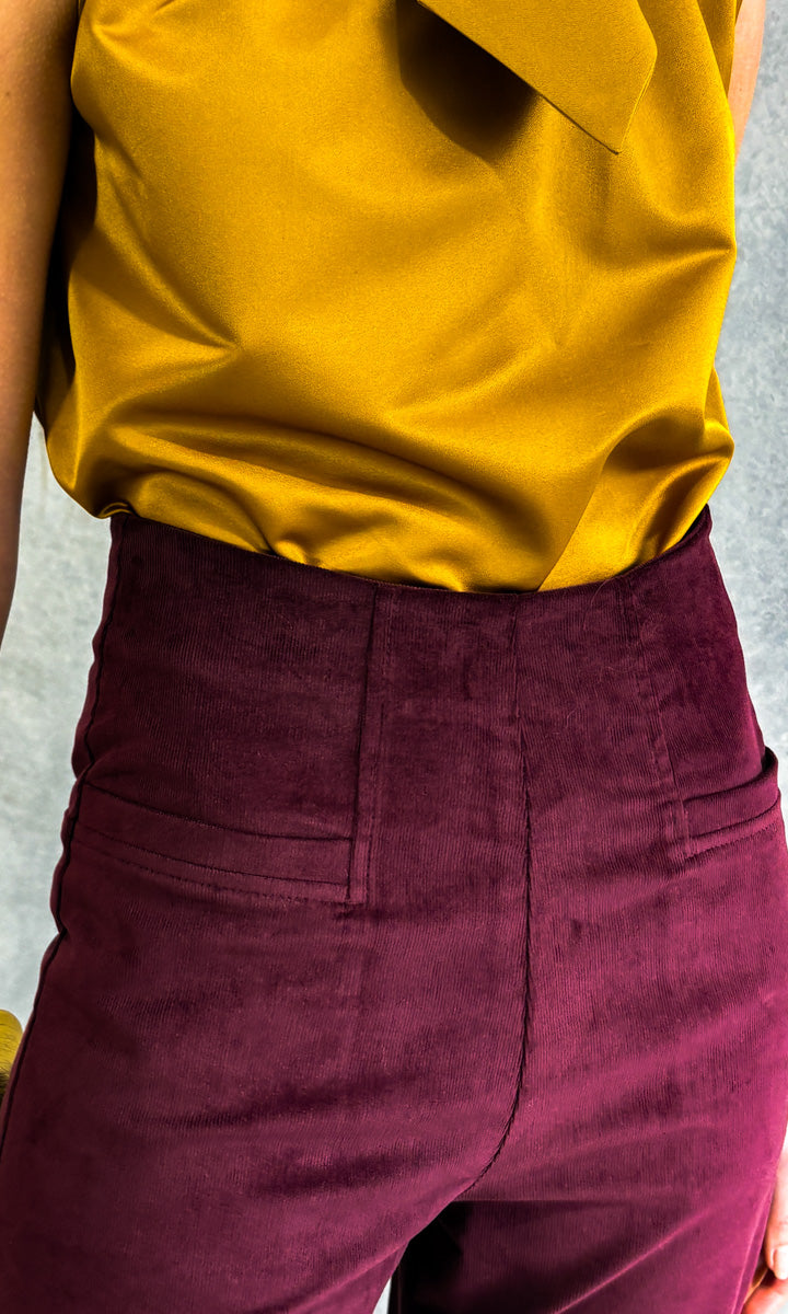 hoss Carter Cord Trouser - Burgundy