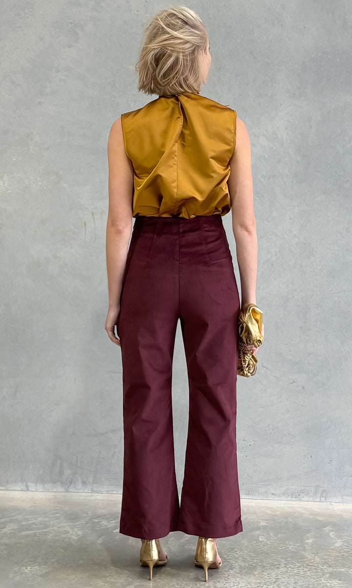 hoss Carter Cord Trouser - Burgundy