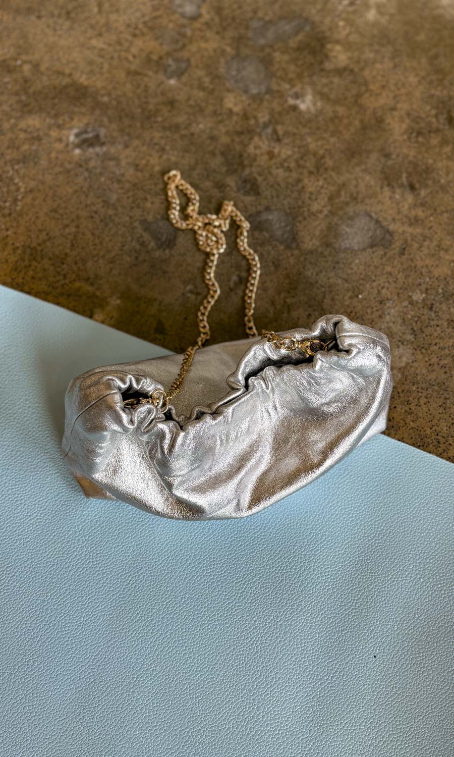 Hoss Bessin Handbag - Silver Leather