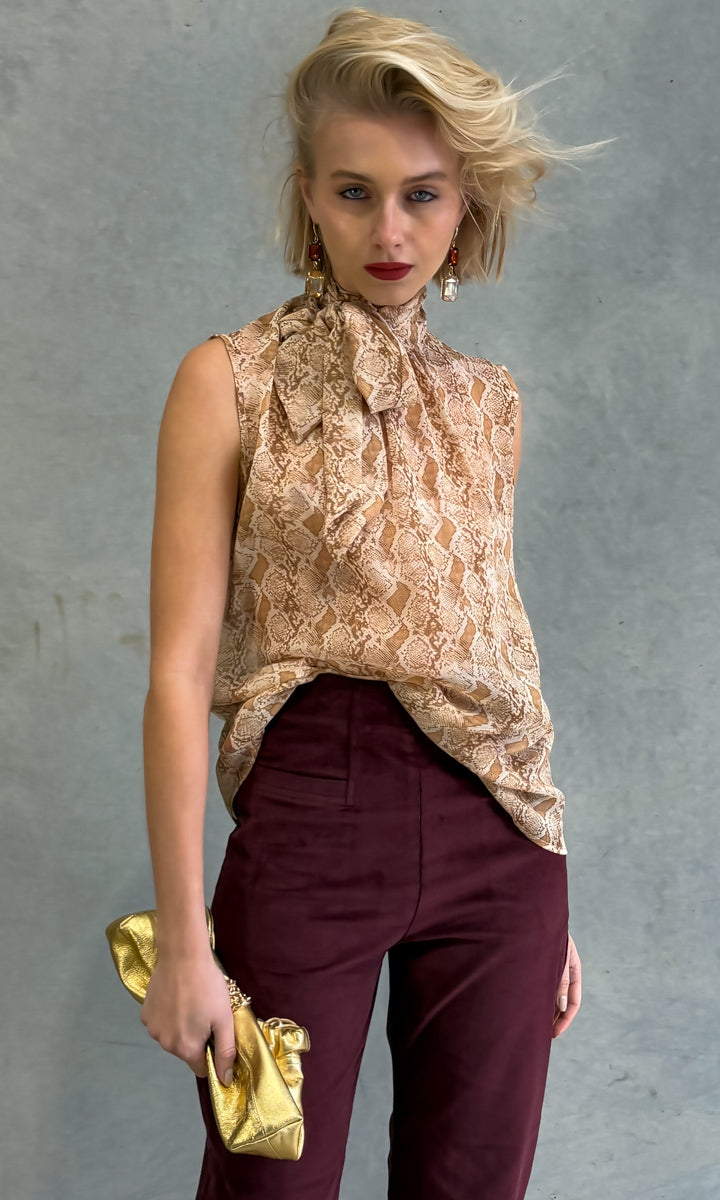 hoss Mardi Silk Top - Snake Chiffon