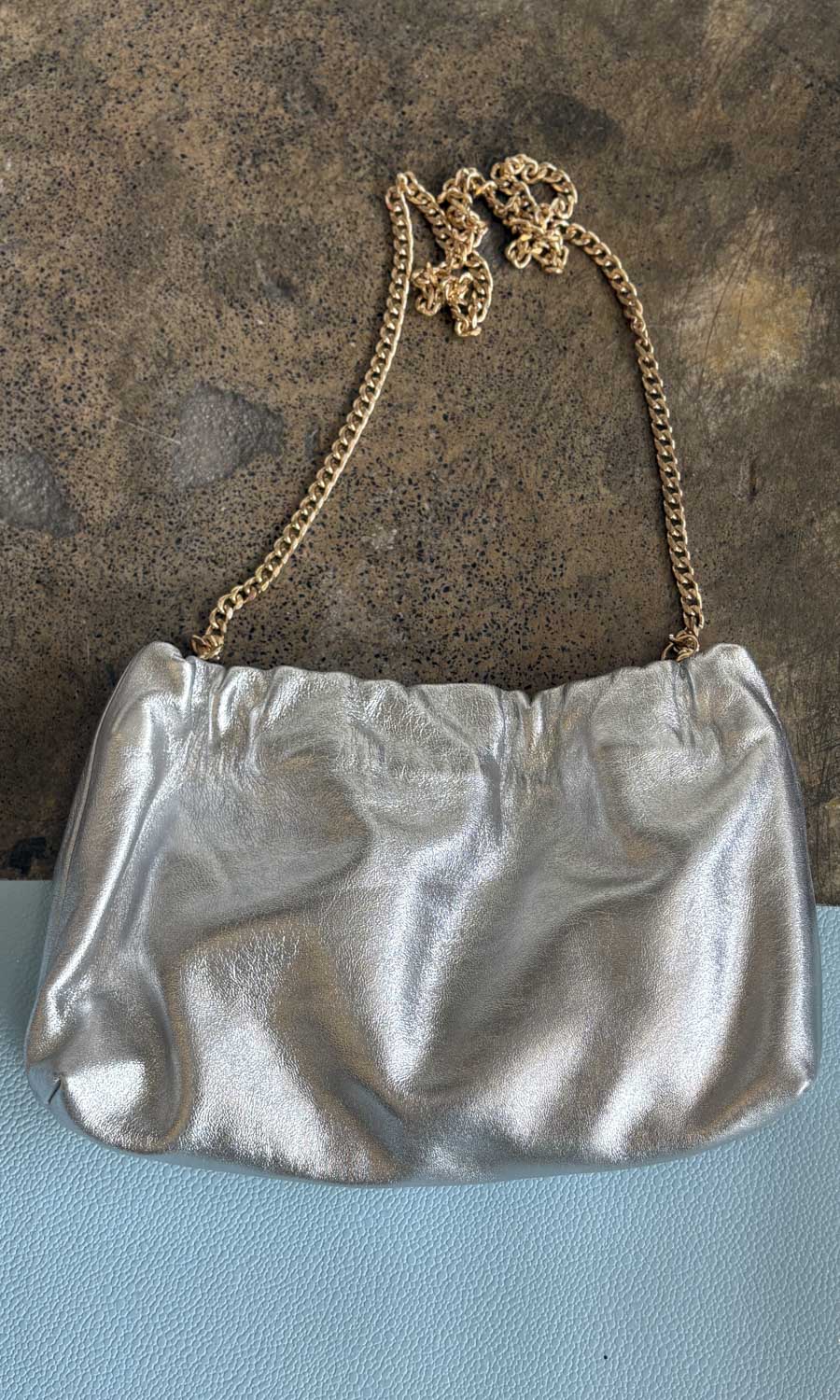 Hoss Bessin Handbag - Silver Leather