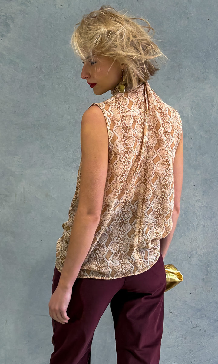 hoss Mardi Silk Top - Snake Chiffon