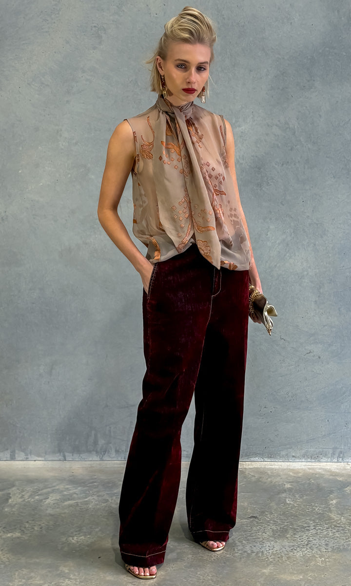 hoss Mardi Silk Top - Copper Vine