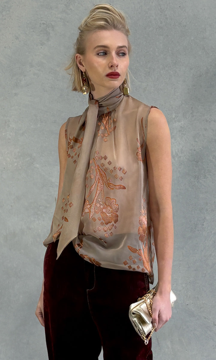 hoss Mardi Silk Top - Copper Vine