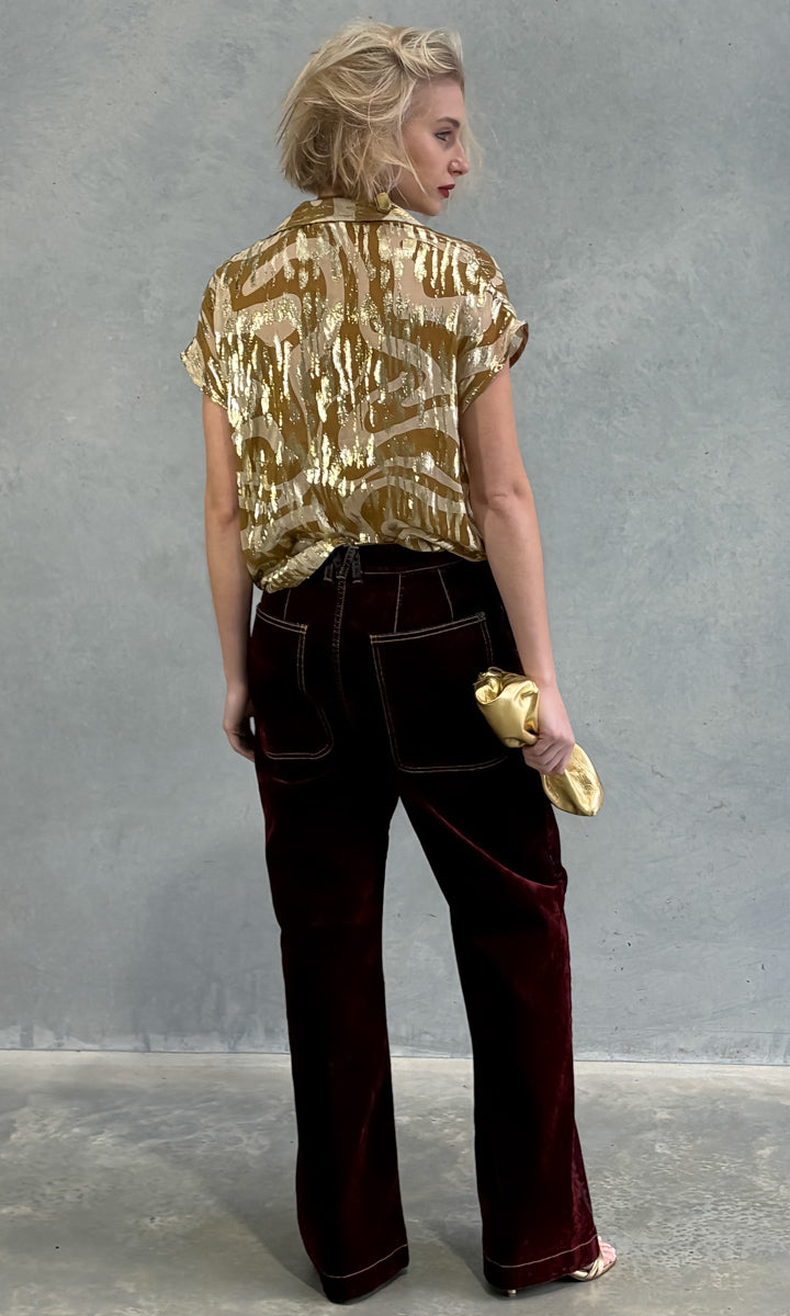 Hoss Little Shirt - Gold Green Swirl