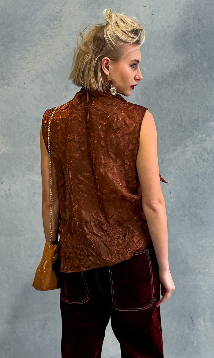 hoss Mardi Tie Top - Copper Plated  Metallic