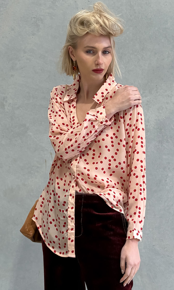 hoss Alex Shirt - Pink/Red Dot