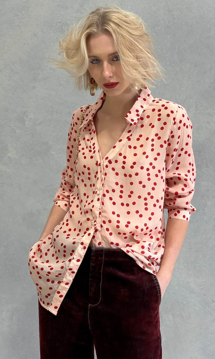 hoss Alex Shirt - Pink/Red Dot
