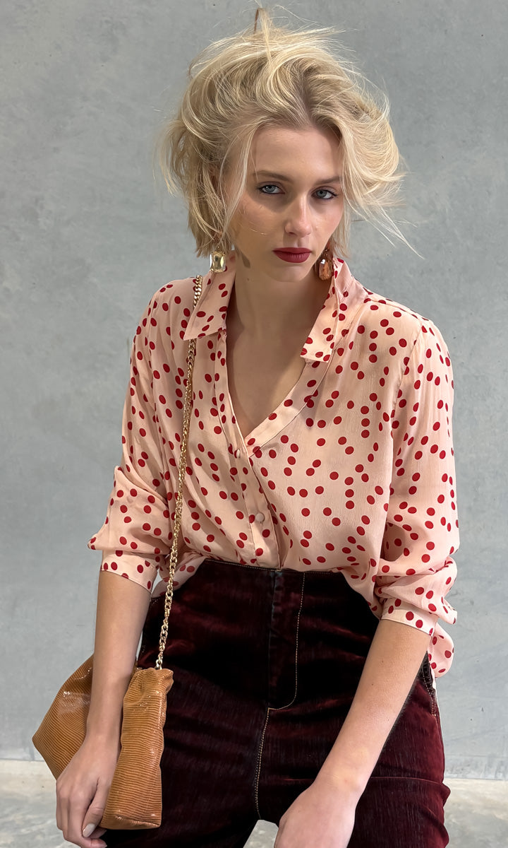 hoss Alex Shirt - Pink/Red Dot