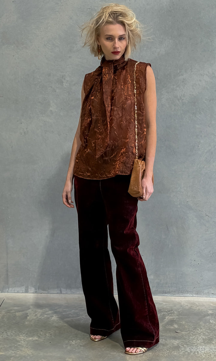 hoss Mardi Tie Top - Copper Plated  Metallic