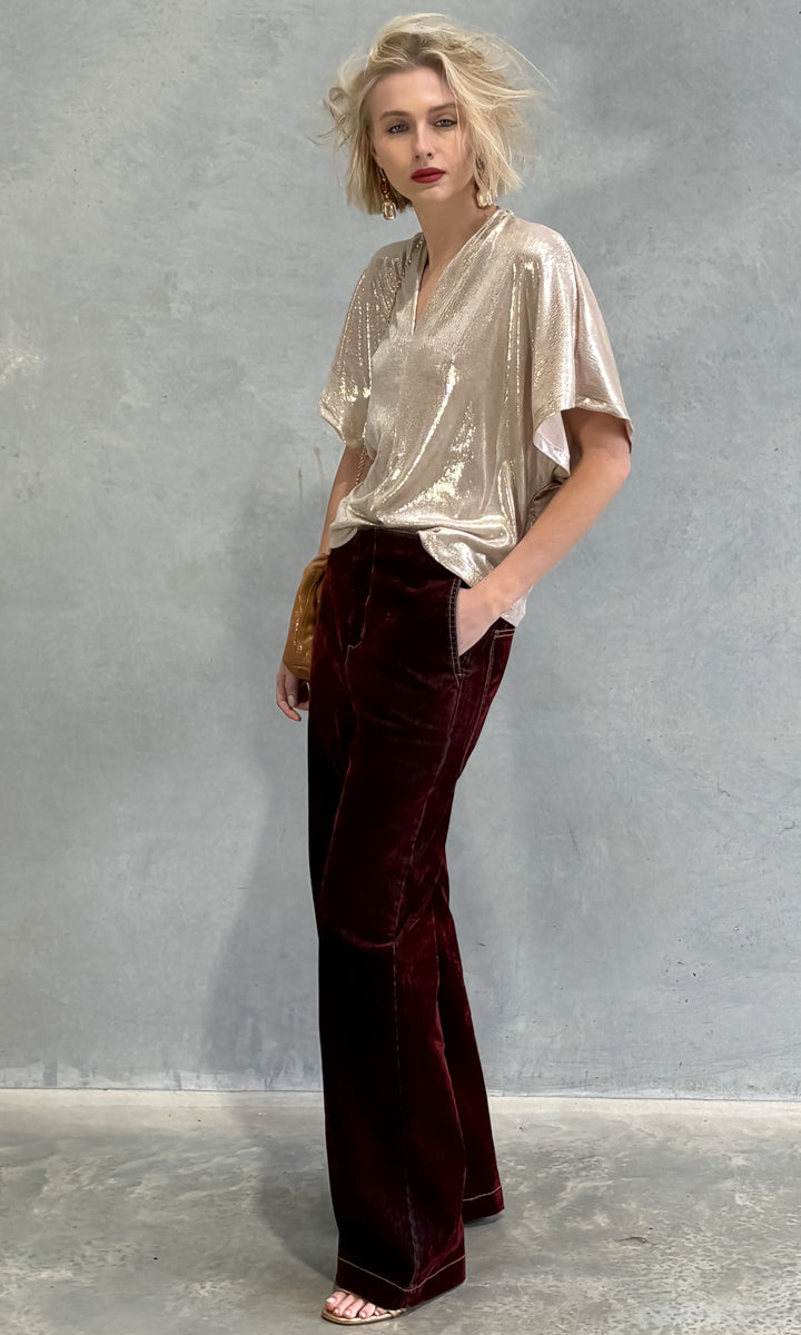 hoss Jerry V Neck Top - Champagne