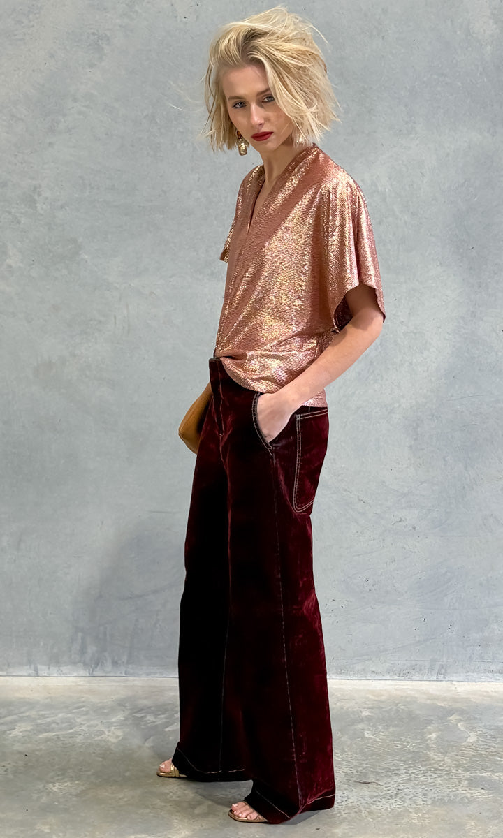 hoss Jerry V Neck Top - Clay