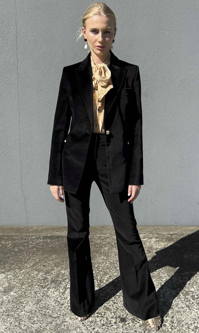 Rebecca Vallance Audrina Black Velvet Suit- Set