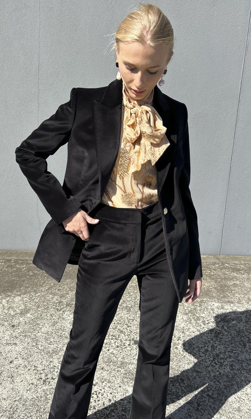 Rebecca Vallance Audrina Black Velvet Suit- Set