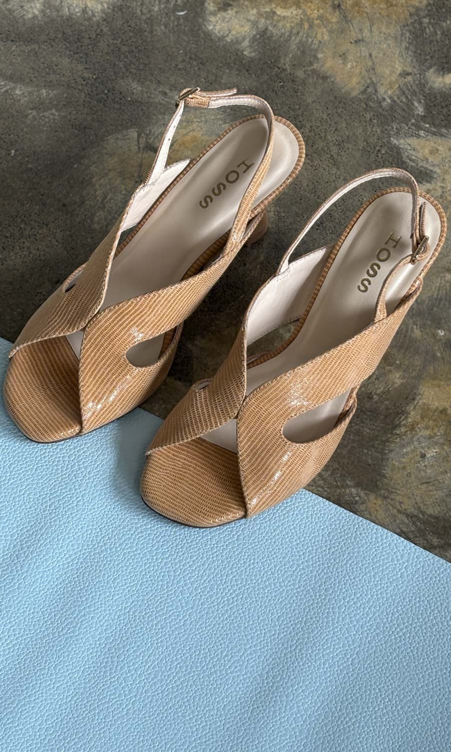 hoss Capri Heel - Honey Glowmesh Leather