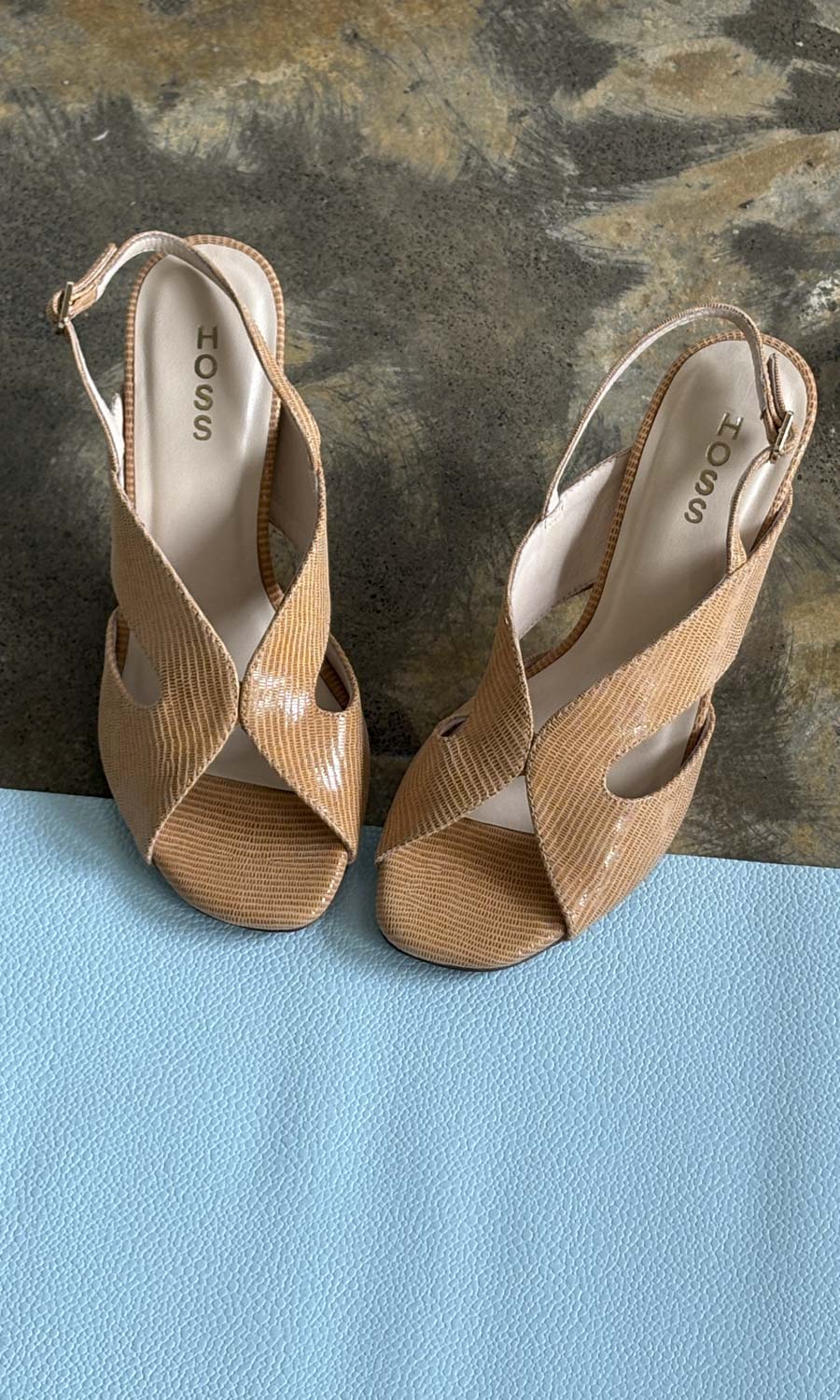 hoss Capri Heel - Honey Glowmesh Leather