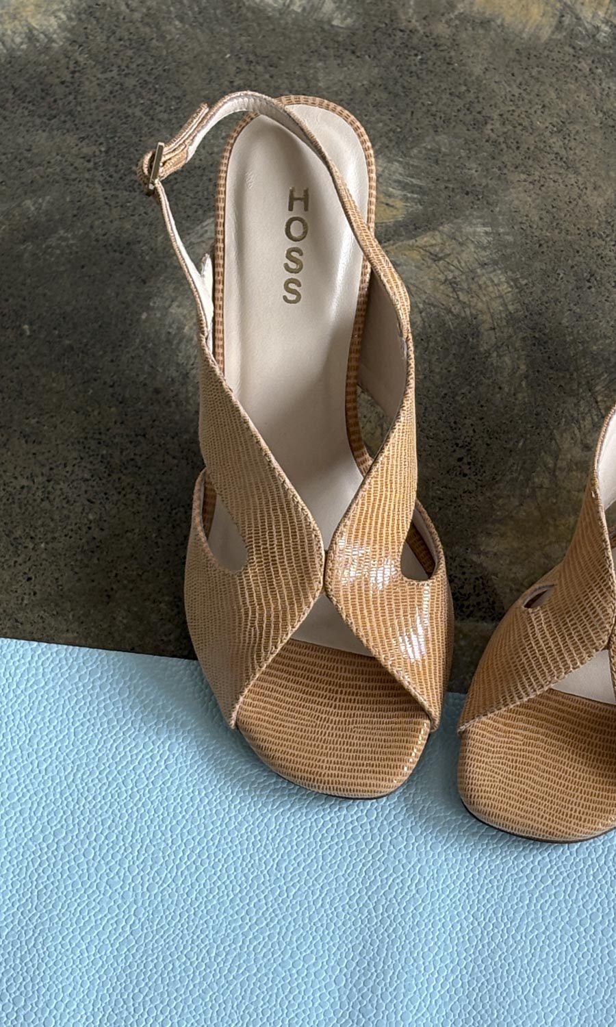 hoss Capri Heel - Honey Glowmesh Leather