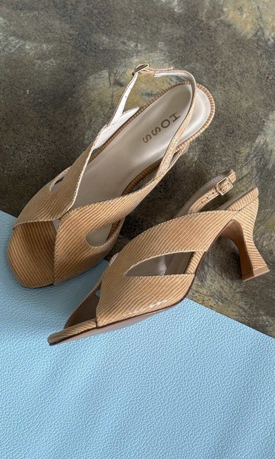 hoss Capri Heel - Honey Glowmesh Leather