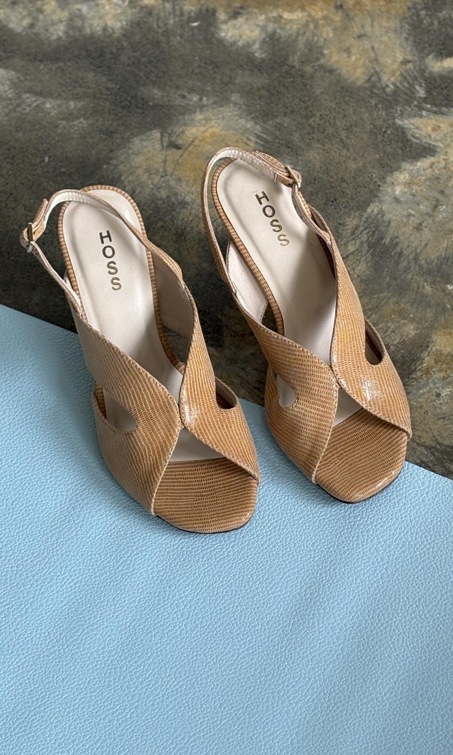 hoss Capri Heel - Honey Glowmesh Leather