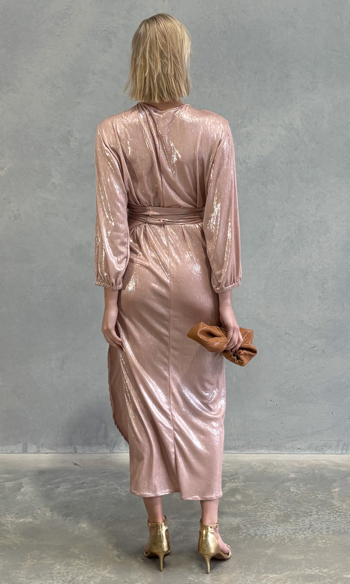 HOSS  Wrap Dress - Rose Gold