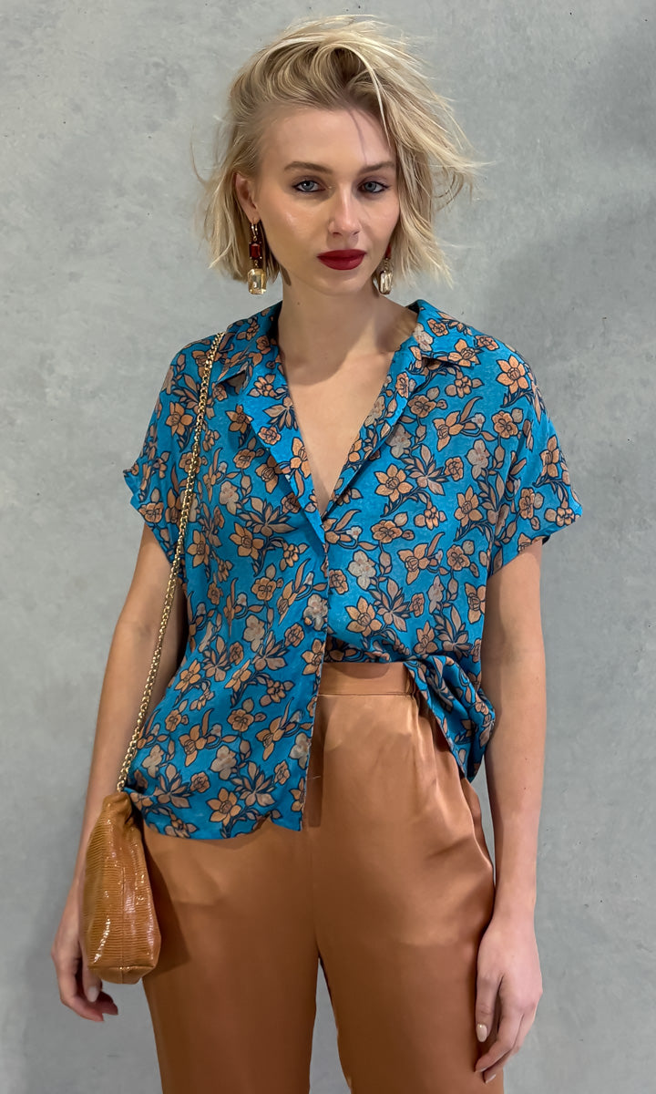hoss Timo Shirt - Blue Floral