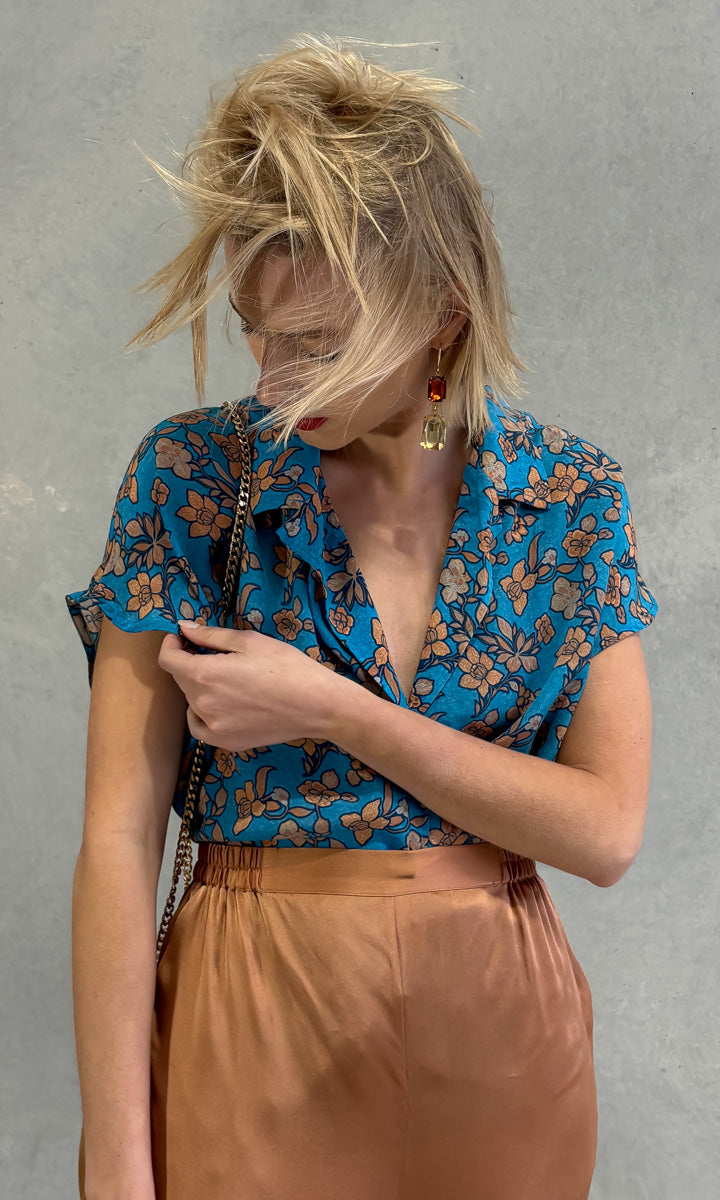 hoss Timo Shirt - Blue Floral