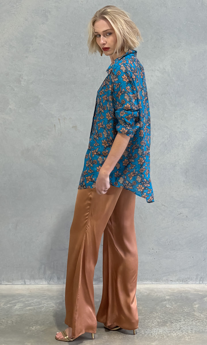 hoss L/S Alex Shirt - Blue Floral