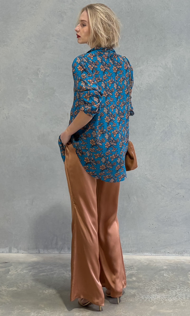 hoss L/S Alex Shirt - Blue Floral