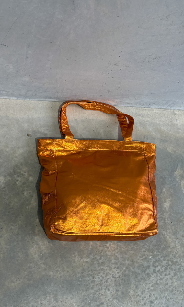 HOSS Leather Parker Tote - Tangerine Metallic