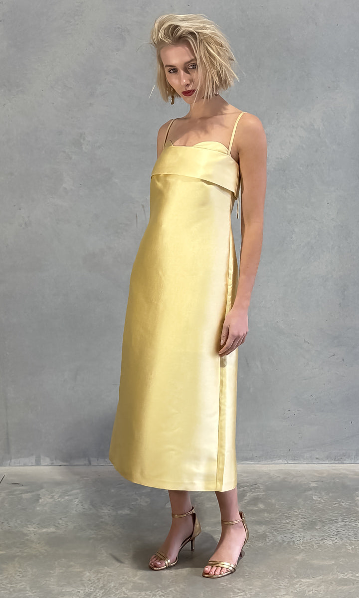 Beatrice B Midi Duchesse Dress - Yellow