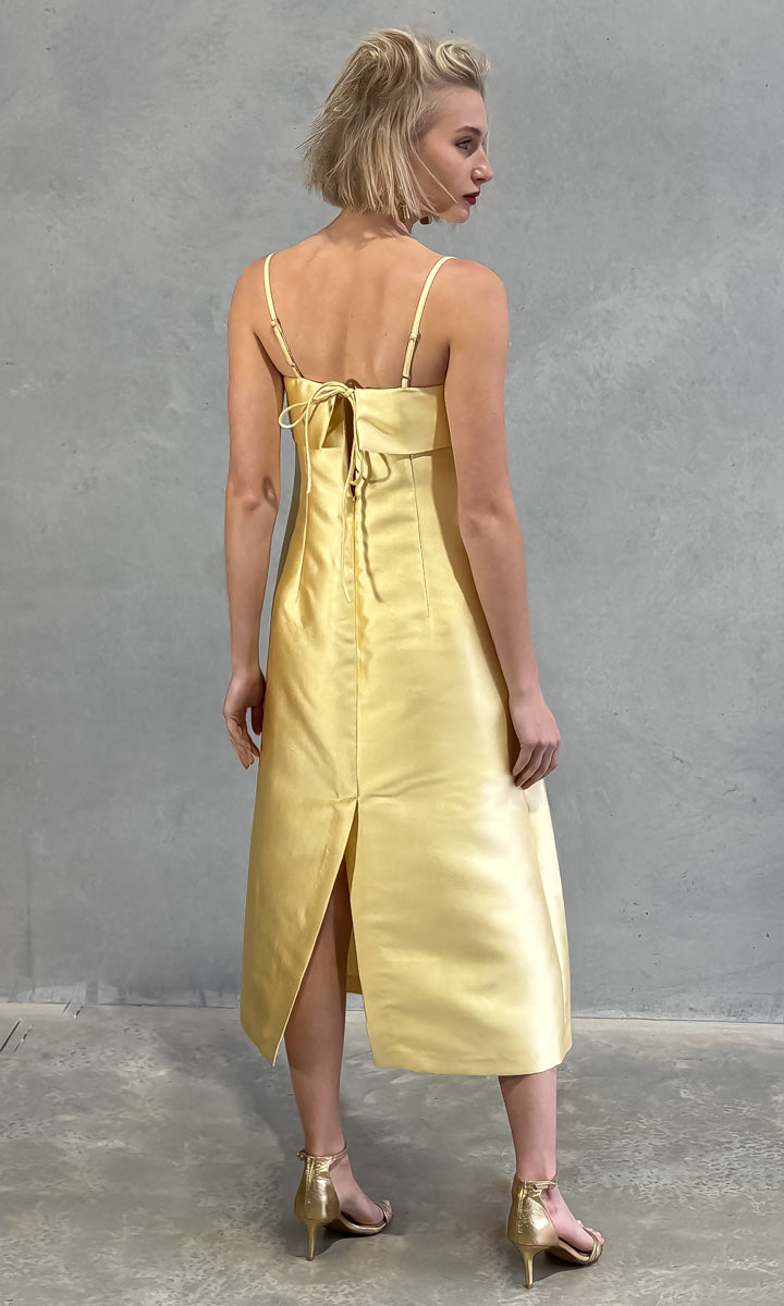 Beatrice B Midi Duchesse Dress - Yellow