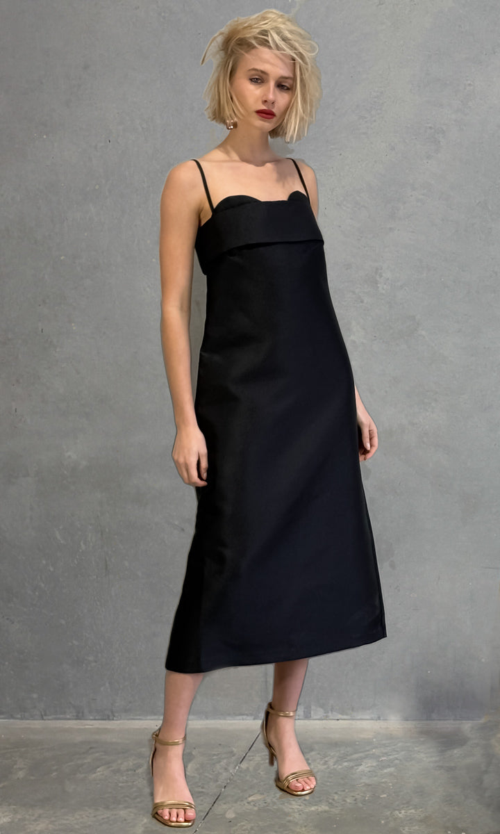 Beatrice B Midi Duchesse Dress - Black