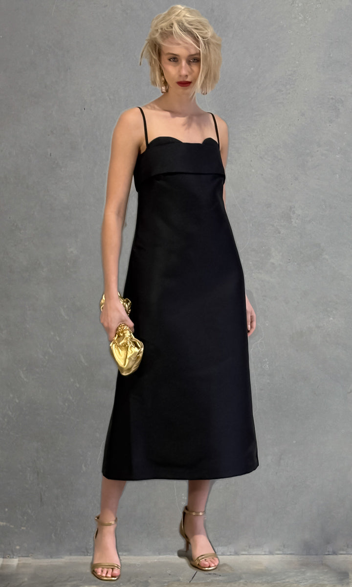 Beatrice B Midi Duchesse Dress - Black