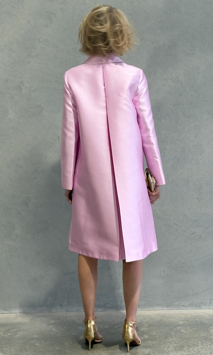 Beatrice b Single Breasted Duchesse Dress Coat - Pink