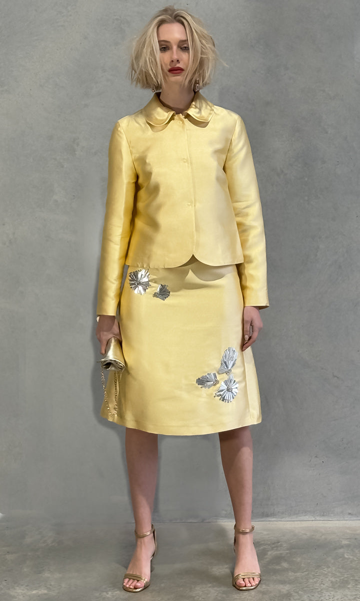 Beatrice b Skirt - Lemon / Sequin Embroid