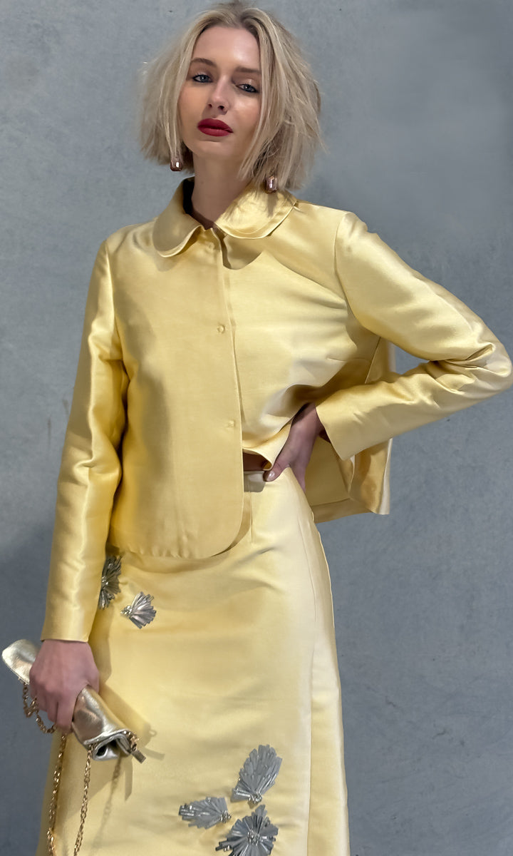 Beatrice b Skirt - Lemon / Sequin Embroid
