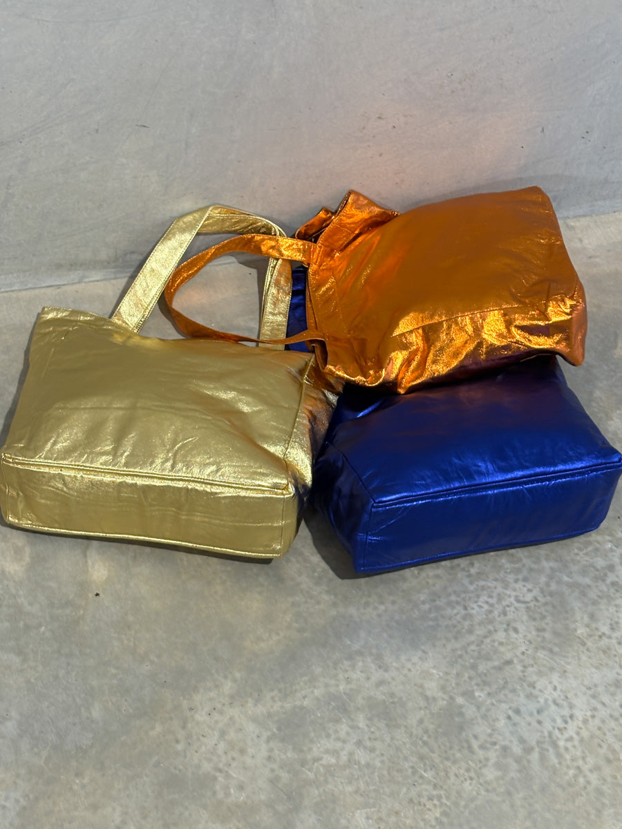 HOSS Leather Parker Tote - Tangerine Metallic