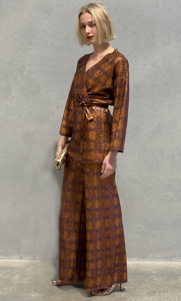 Momoni Crosene  Kimono Jacket - Burnt  gold