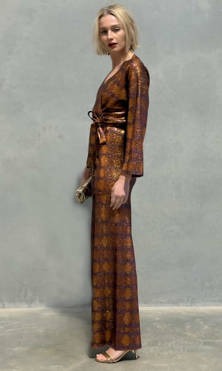Momoni Crosene  Kimono Jacket - Burnt  gold