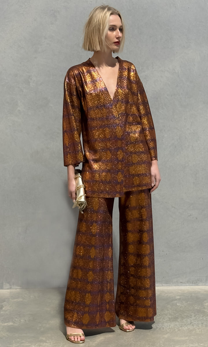 Momoni Crosene  Kimono Jacket - Burnt  gold