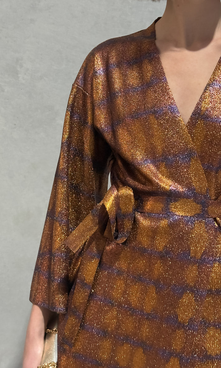 Momoni Crosene  Kimono Jacket - Burnt  gold