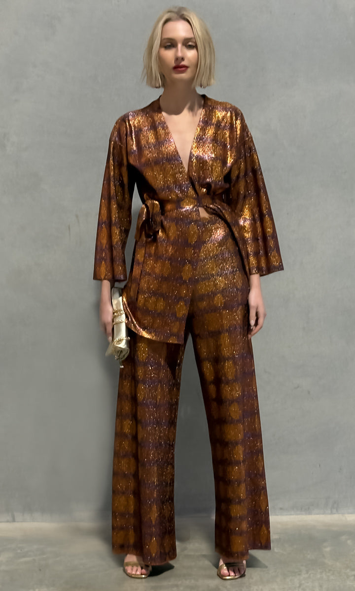 Momoni Crosene  Kimono Jacket - Burnt  gold