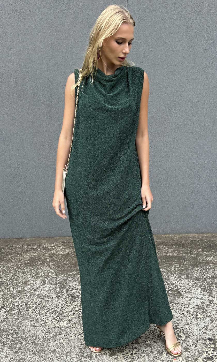 HOSS Cowl Maxi Dress - Emerald Green