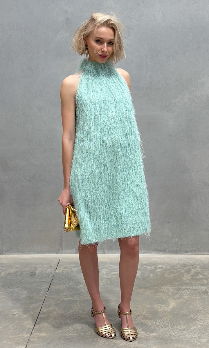 hoss Medina  Dress - Mint Fringe