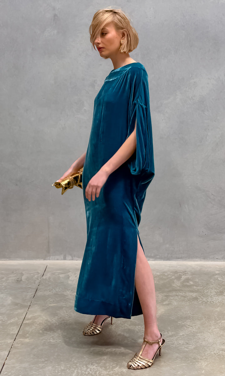 hoss Romulus Maxi Dress - Capri Blue Velvet