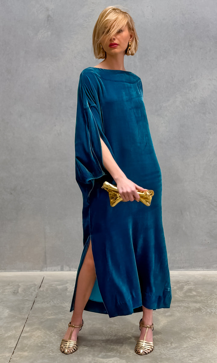 hoss Romulus Maxi Dress - Capri Blue Velvet